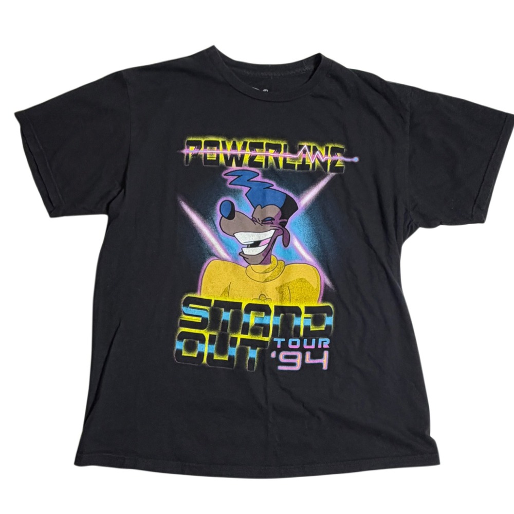 Vintage 90s Disney Powerline Stand Out Tour '94 Goofy Graphic Tee Medium